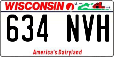 WI license plate 634NVH