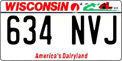 WI license plate 634NVJ