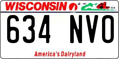 WI license plate 634NVO