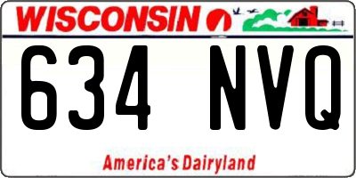 WI license plate 634NVQ