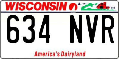 WI license plate 634NVR