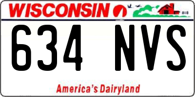 WI license plate 634NVS
