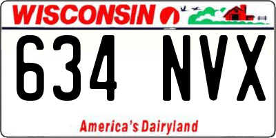 WI license plate 634NVX