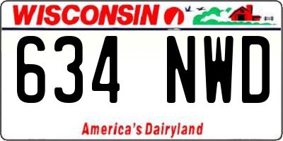 WI license plate 634NWD