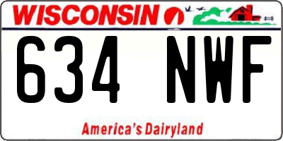 WI license plate 634NWF