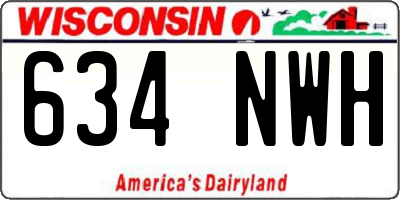 WI license plate 634NWH