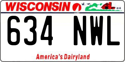 WI license plate 634NWL