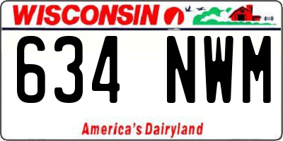 WI license plate 634NWM