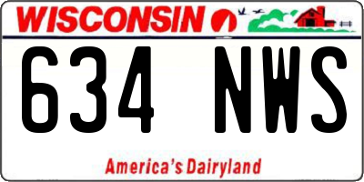WI license plate 634NWS