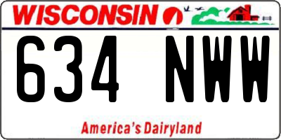 WI license plate 634NWW