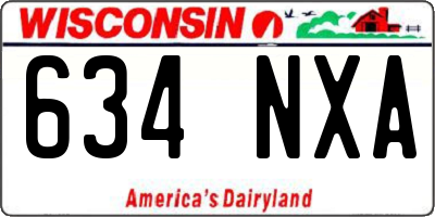 WI license plate 634NXA