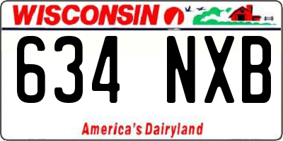WI license plate 634NXB