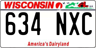 WI license plate 634NXC