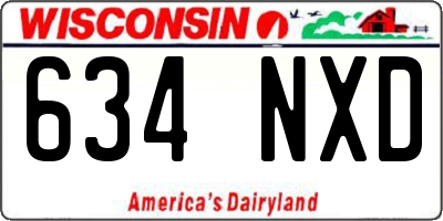 WI license plate 634NXD