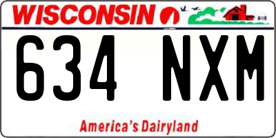 WI license plate 634NXM