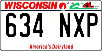 WI license plate 634NXP