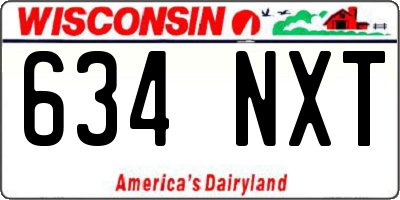 WI license plate 634NXT