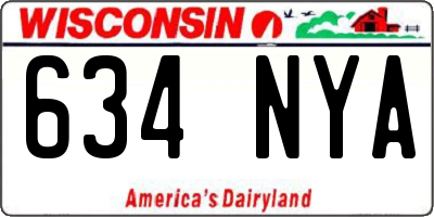 WI license plate 634NYA
