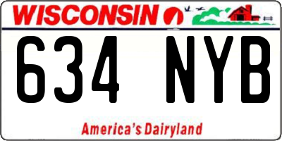WI license plate 634NYB