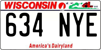 WI license plate 634NYE