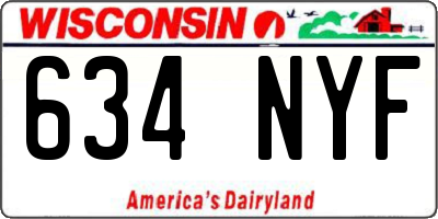 WI license plate 634NYF