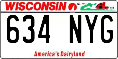 WI license plate 634NYG