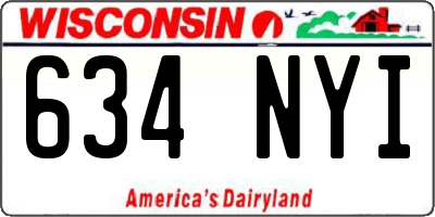 WI license plate 634NYI