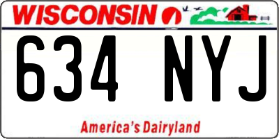 WI license plate 634NYJ