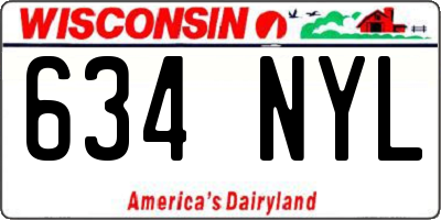 WI license plate 634NYL