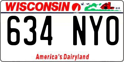 WI license plate 634NYO