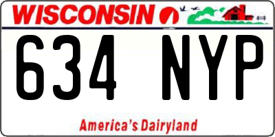 WI license plate 634NYP