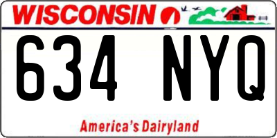 WI license plate 634NYQ