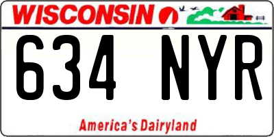 WI license plate 634NYR