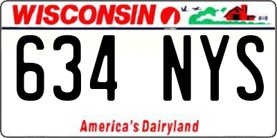 WI license plate 634NYS