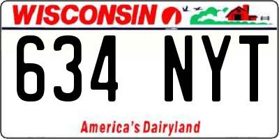 WI license plate 634NYT
