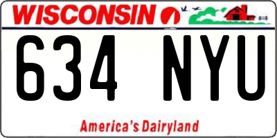 WI license plate 634NYU