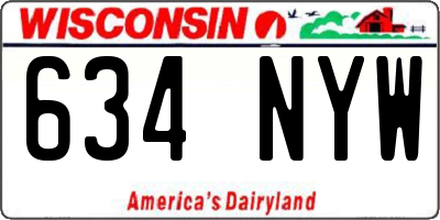 WI license plate 634NYW