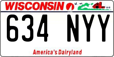 WI license plate 634NYY