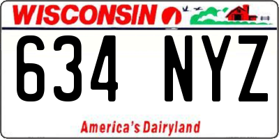 WI license plate 634NYZ