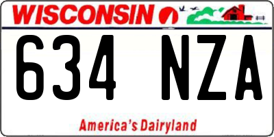 WI license plate 634NZA