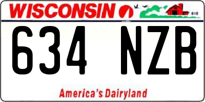 WI license plate 634NZB