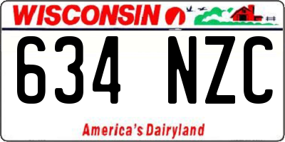 WI license plate 634NZC