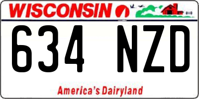WI license plate 634NZD