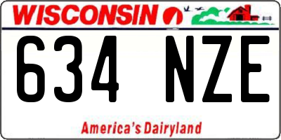 WI license plate 634NZE