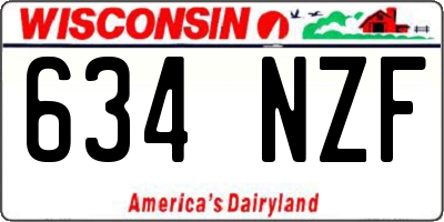 WI license plate 634NZF