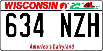 WI license plate 634NZH