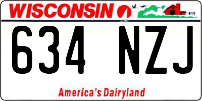 WI license plate 634NZJ