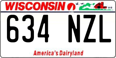WI license plate 634NZL