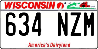 WI license plate 634NZM