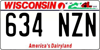 WI license plate 634NZN